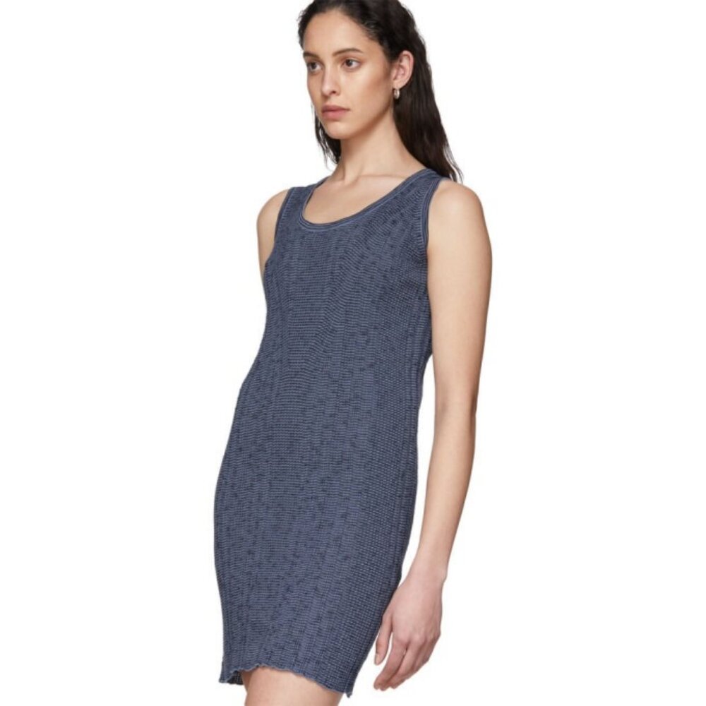 Jil Sander Sleeveless Knit Bodycon Dress in Blue Size 10 NWT